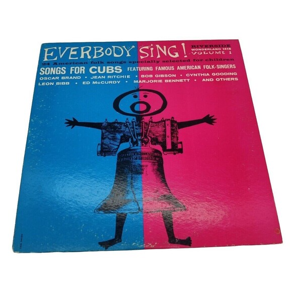 Vintage Everybody Sing! 24 American Folk Songs LP Riverside Wonderland Record - Picture 1 of 16